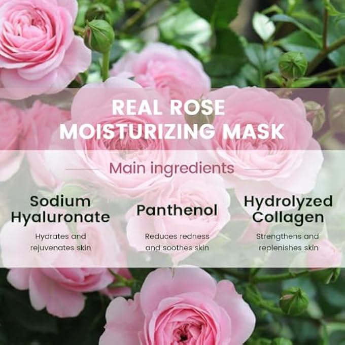 CAKAILA 8 PACK ROSE FACE MASK,PINK FACE MASKS SKINCARE SPA DAY KIT SUPPLIES,SPA PARTY FAVORS FOR WOMEN,SHEET FACIAL MASK SKINCARE GIFTS SET,MOISTURIZE SOOTHE FOR ALL SKIN TYPES - Image 3